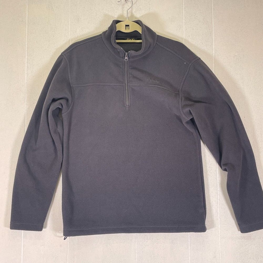 Small Men's Cabela's 1/4‎ Zip Fleeve Pullover Jacket Long Sleeve Black